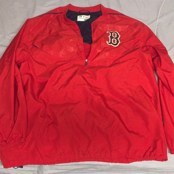 Majestic | Jackets & Coats | Boston Red Sox Half Zip Pullover Windbreaker | Poshmark